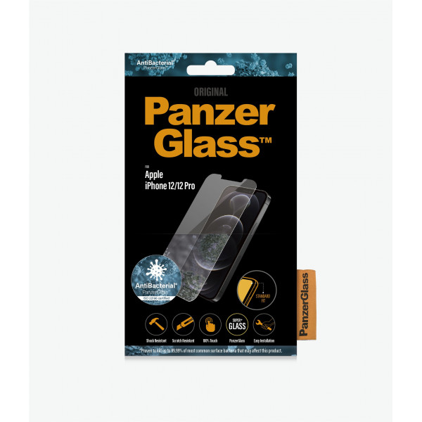 PANZERGLASS SZKŁO HARTOWANE IPHONE 12/12 PRO ANTYBAKTERYJNE 2708