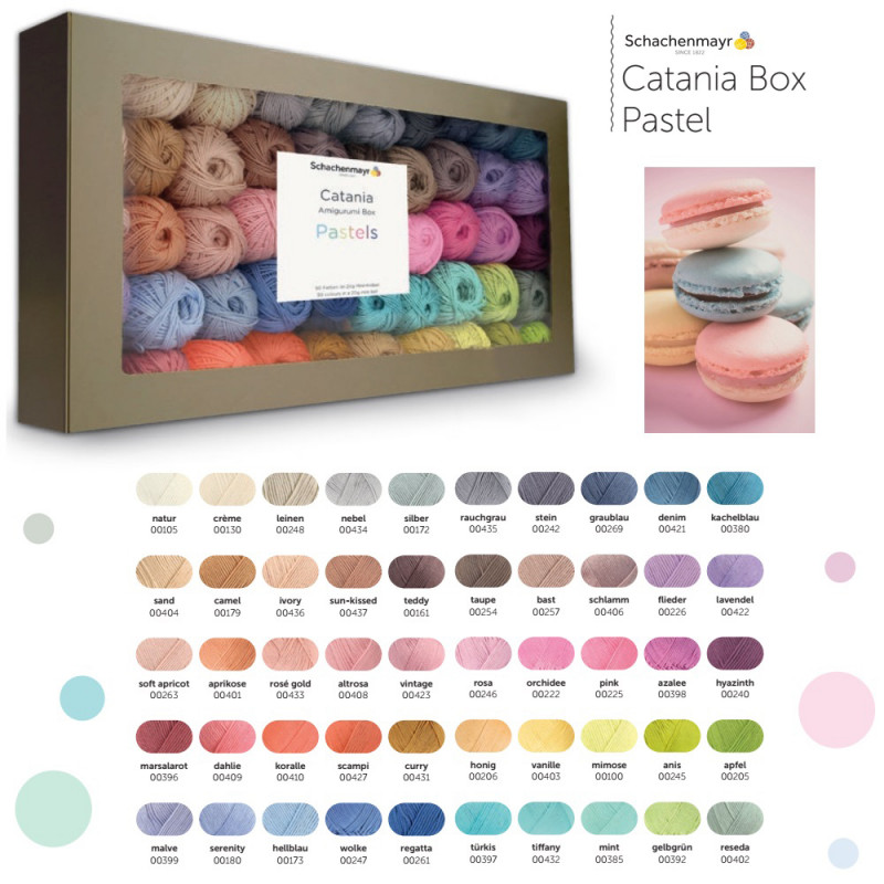 Zestaw do szydełkowania (50 kolorów) Catania pastele